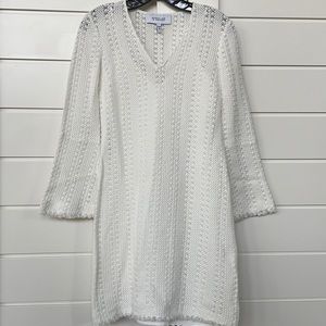 DEREK LAM 10 CROSBY white knit tunic
